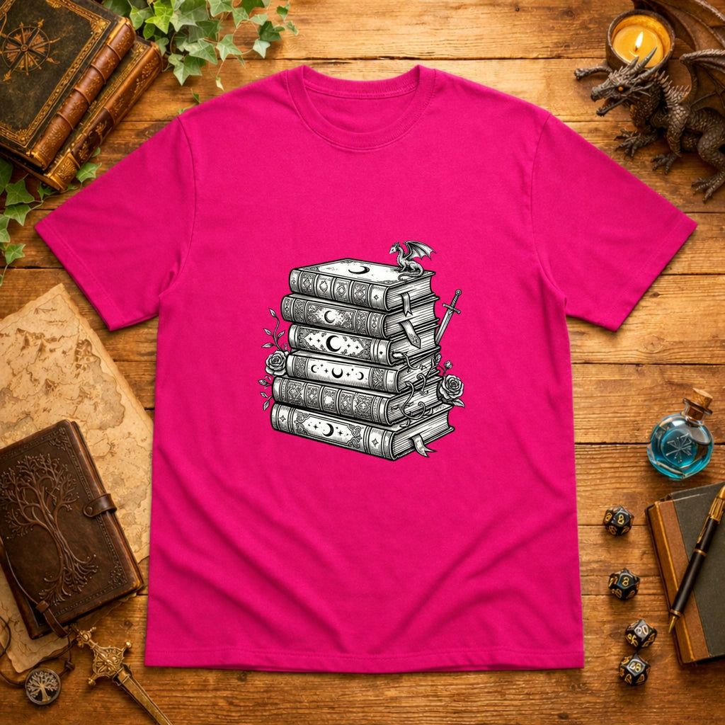 Stacked Fantasy Books T-Shirt