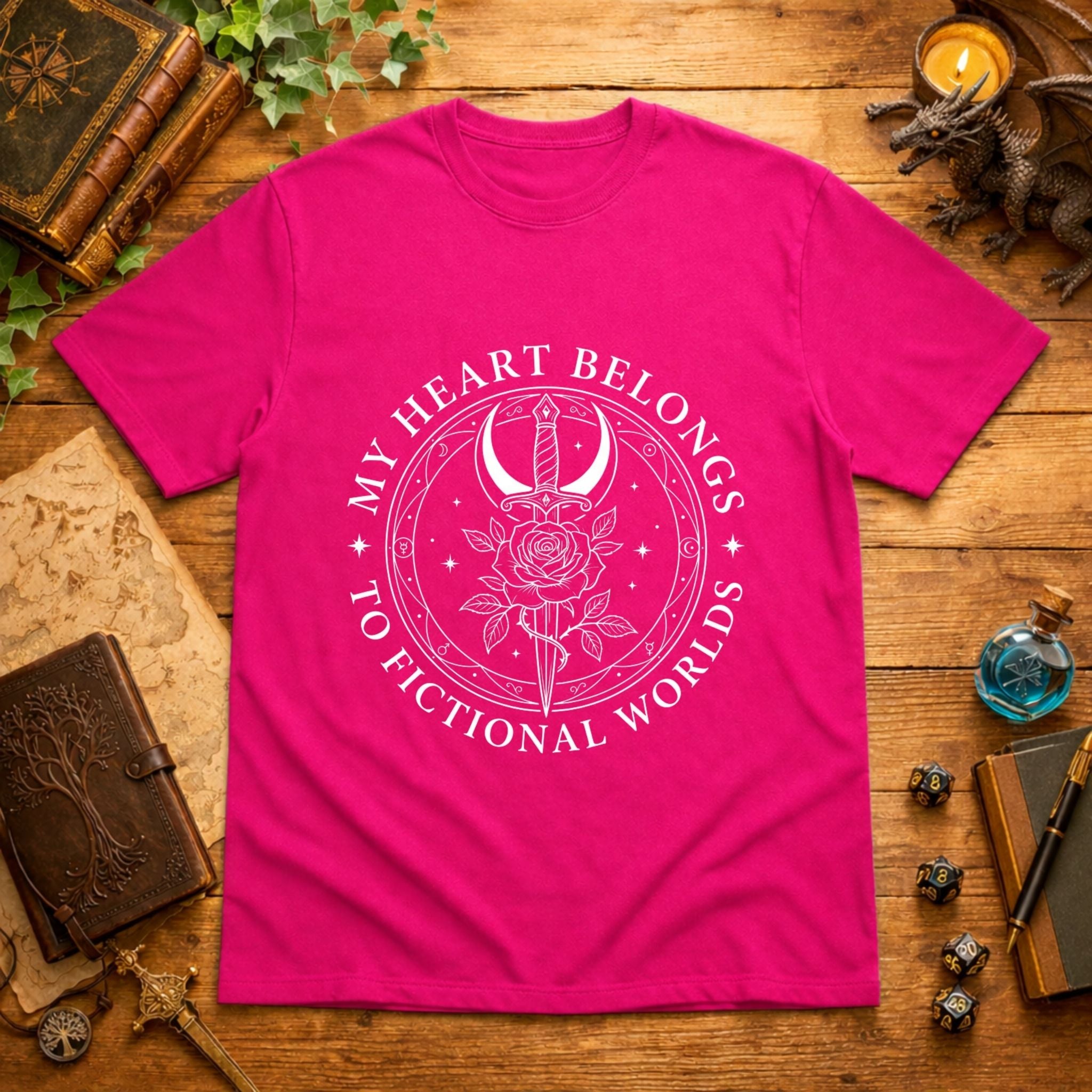 My Heart Belongs to Fictional Worlds T-Shirt