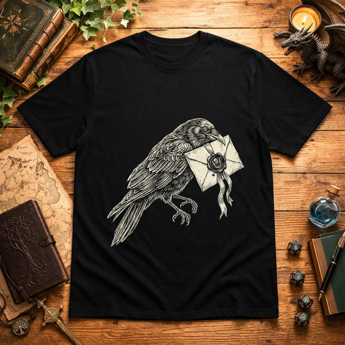 Raven with Sealed Letter T-Shirt