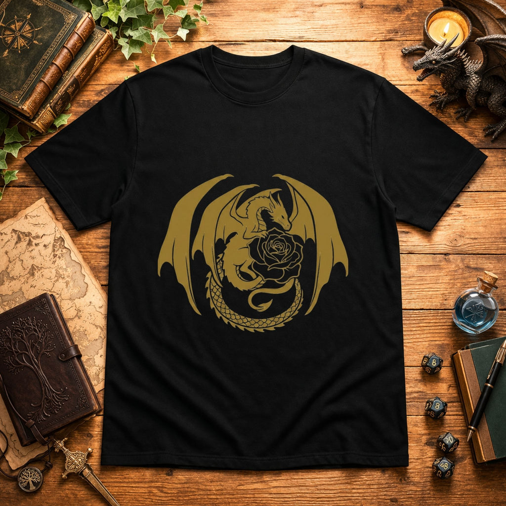 Golden Dragon Rose T‑Shirt