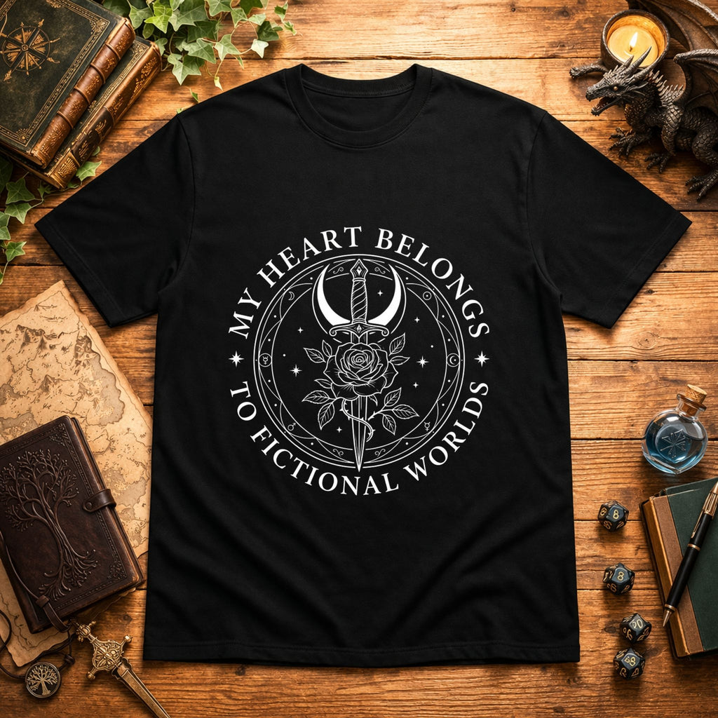 My Heart Belongs to Fictional Worlds T-Shirt