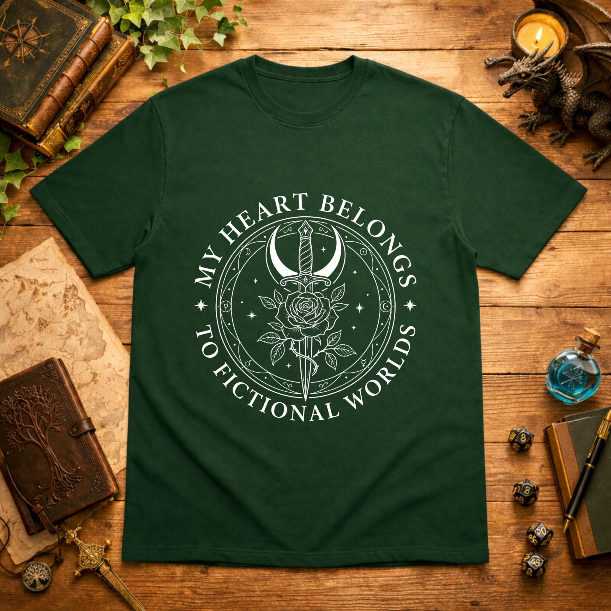 My Heart Belongs to Fictional Worlds T-Shirt