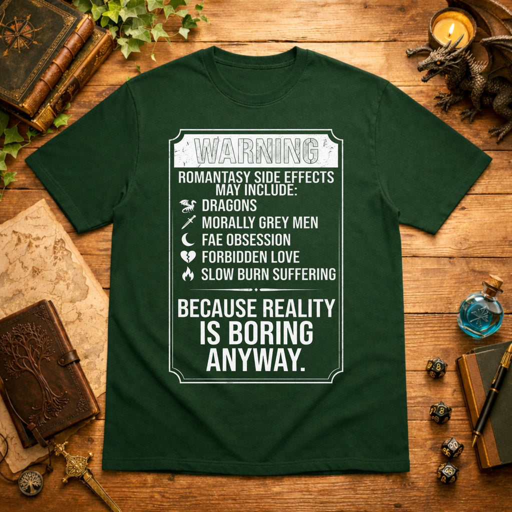 Romantasy Side Effects Warning T-Shirt