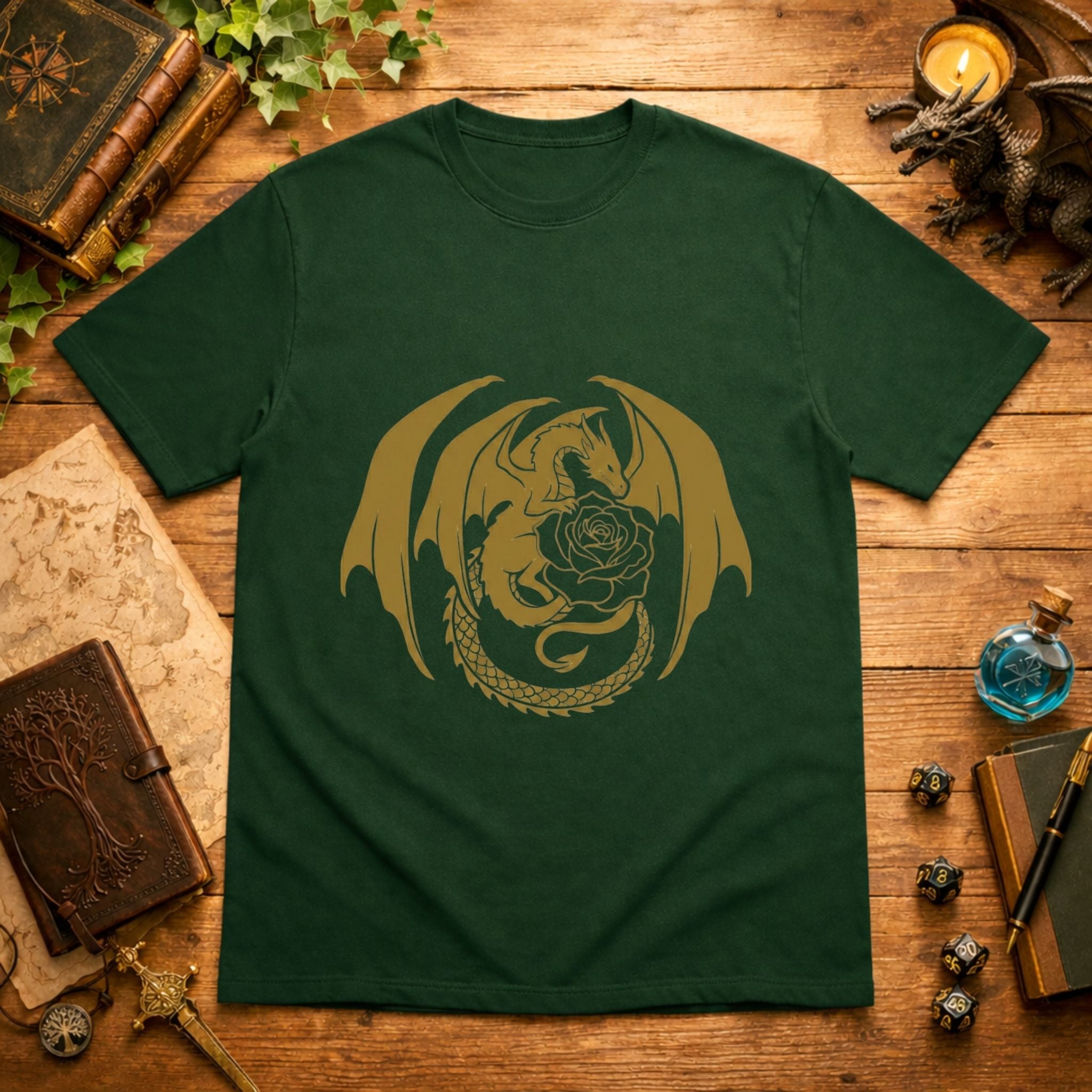 Golden Dragon Rose T‑Shirt