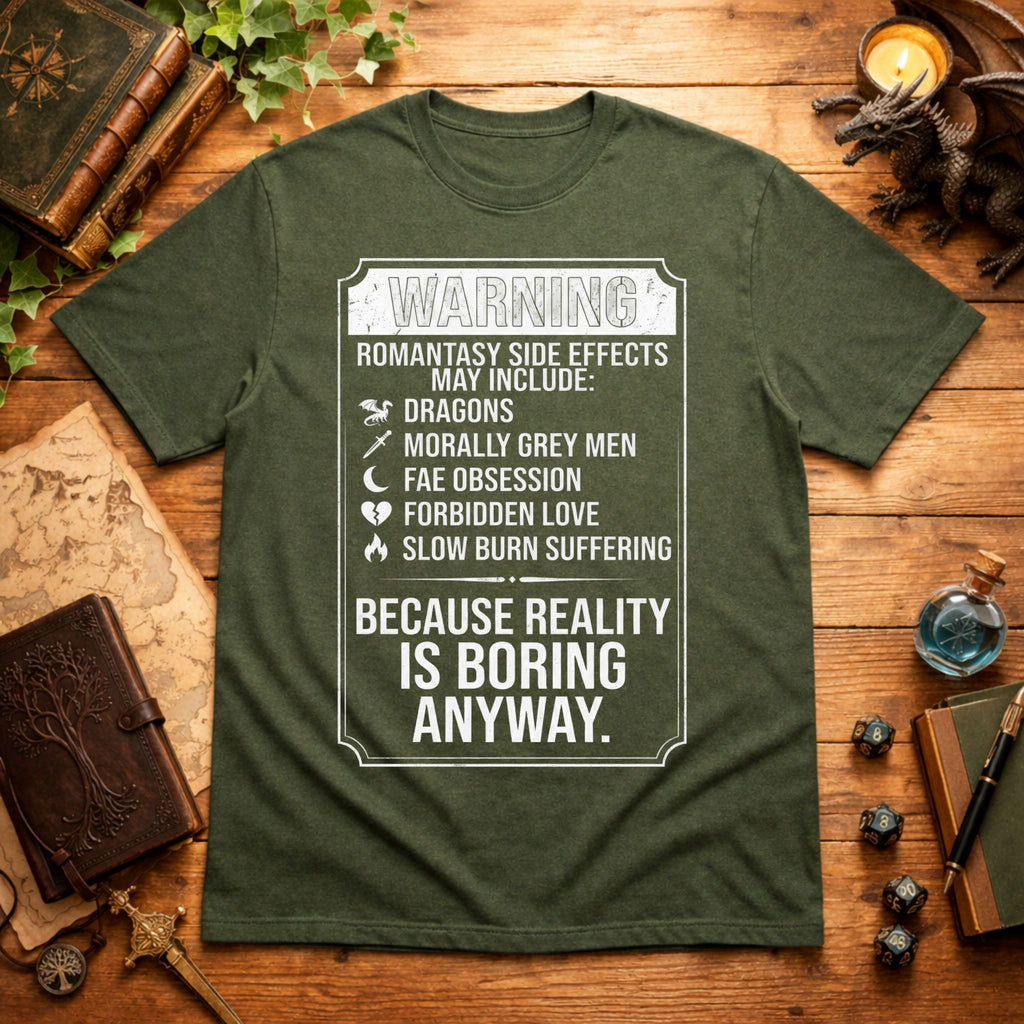 Romantasy Side Effects Warning T-Shirt