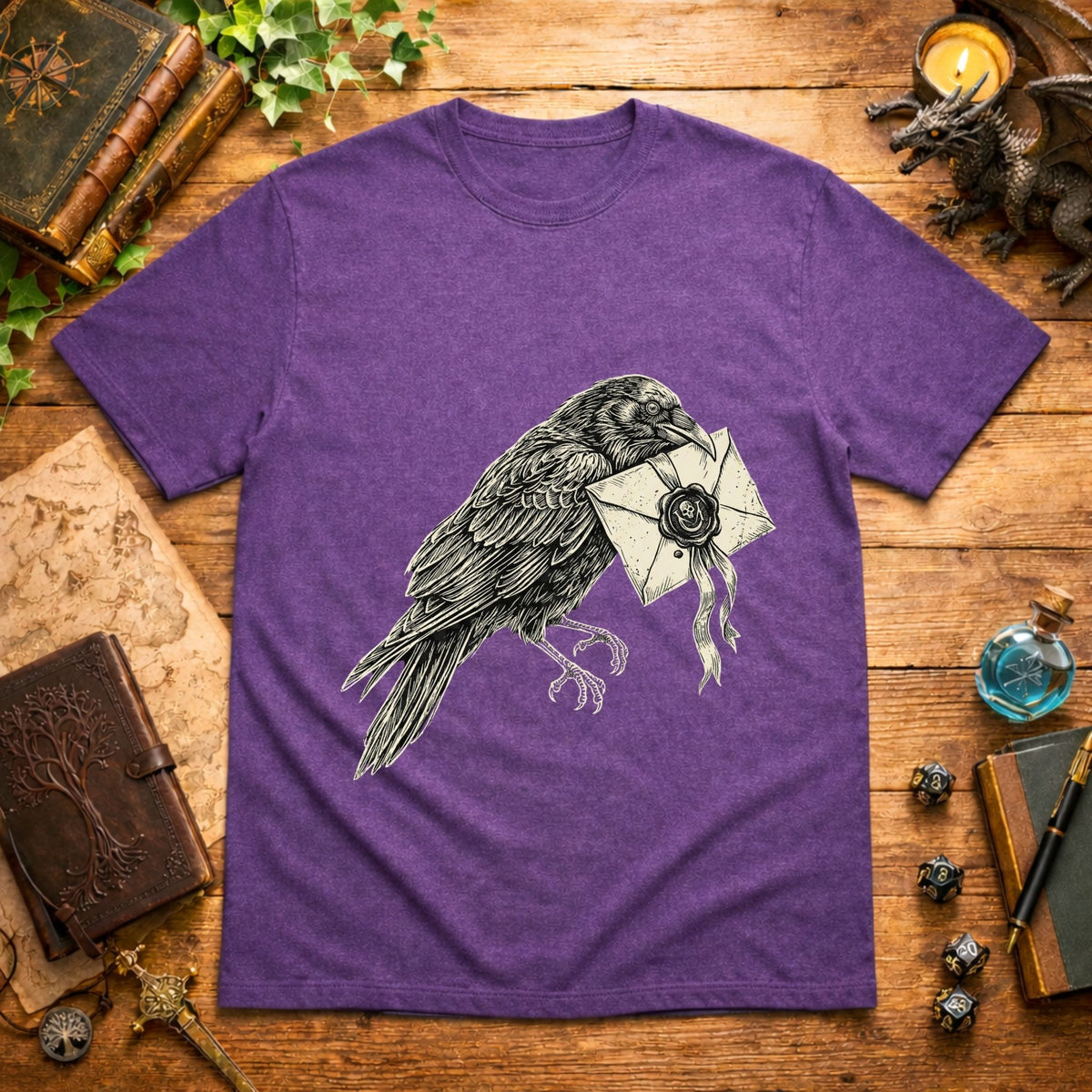 Raven with Sealed Letter T-Shirt