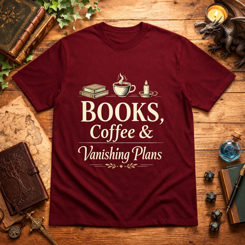 Books, Coffee & Vanishing Plans T-Shirt
