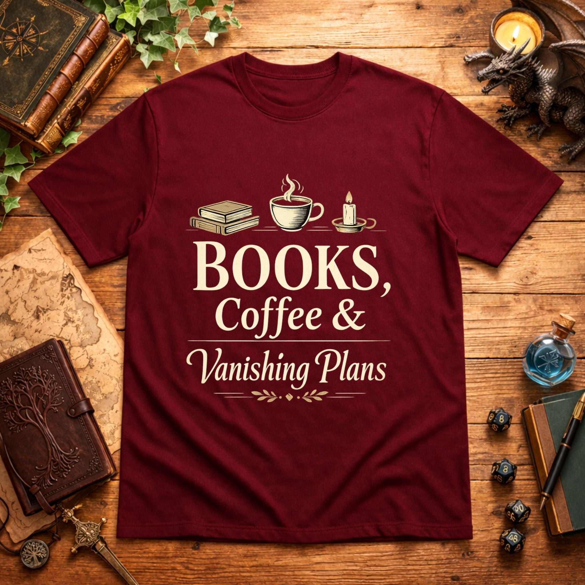 Books, Coffee & Vanishing Plans T-Shirt