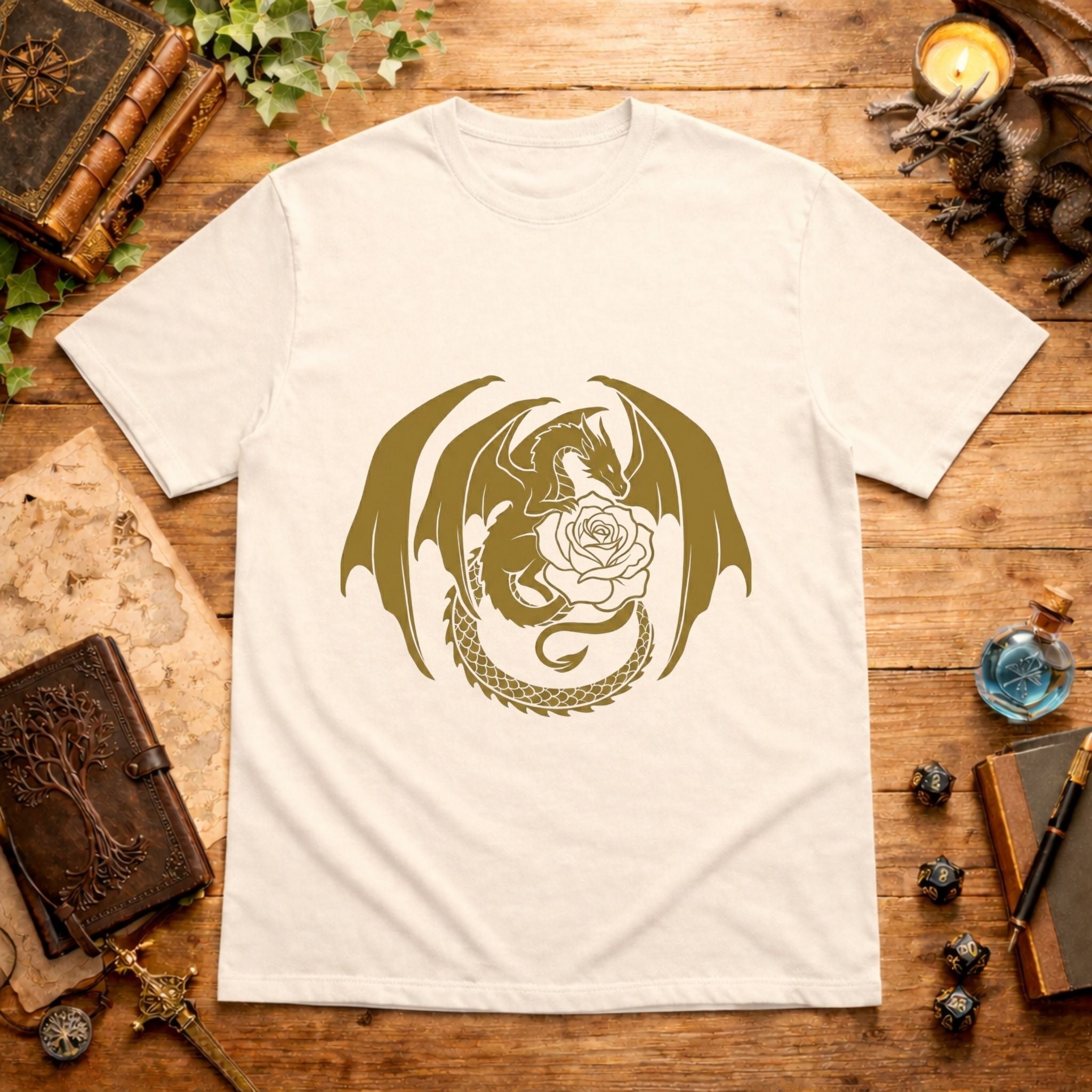 Golden Dragon Rose T‑Shirt