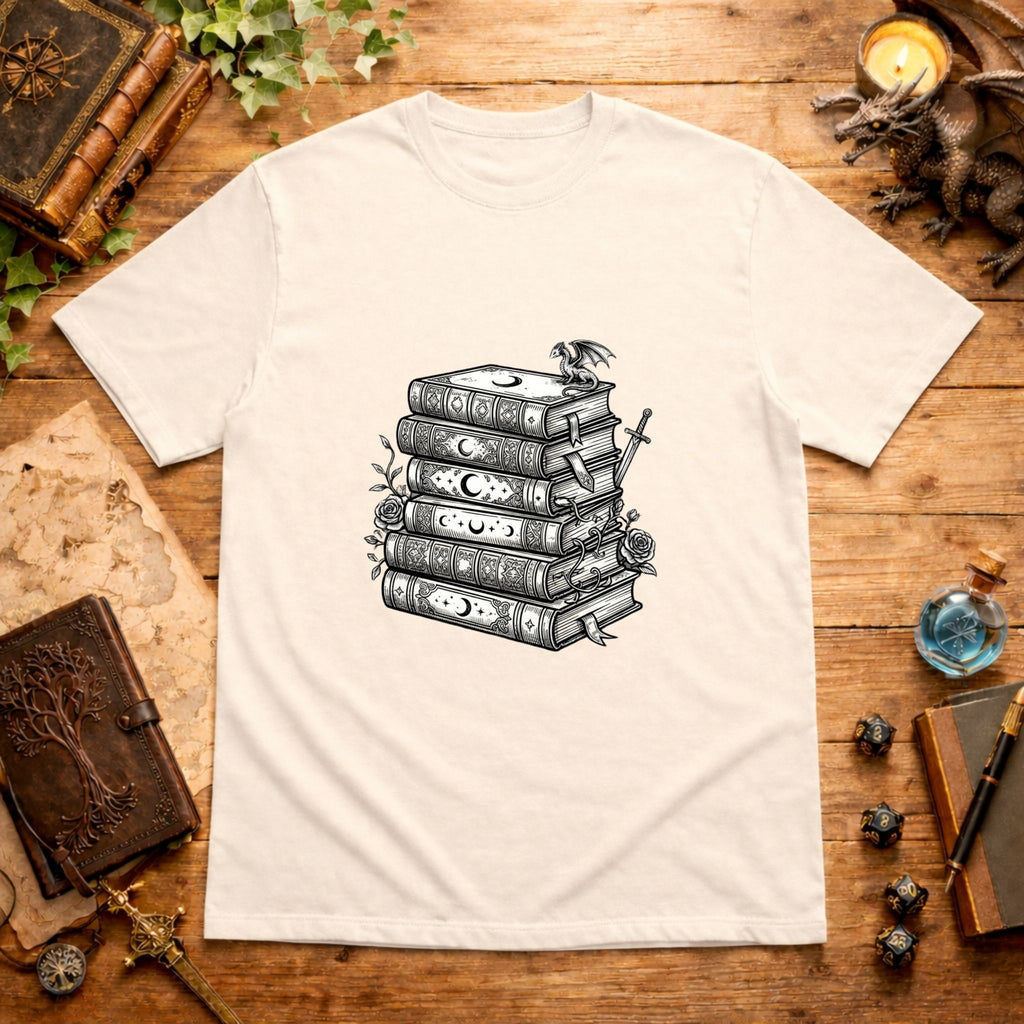 Stacked Fantasy Books T-Shirt