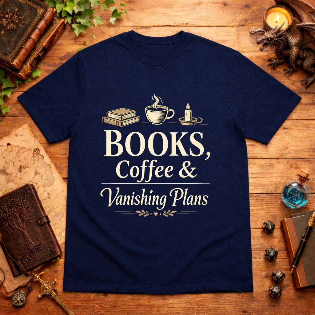 Books, Coffee & Vanishing Plans T-Shirt