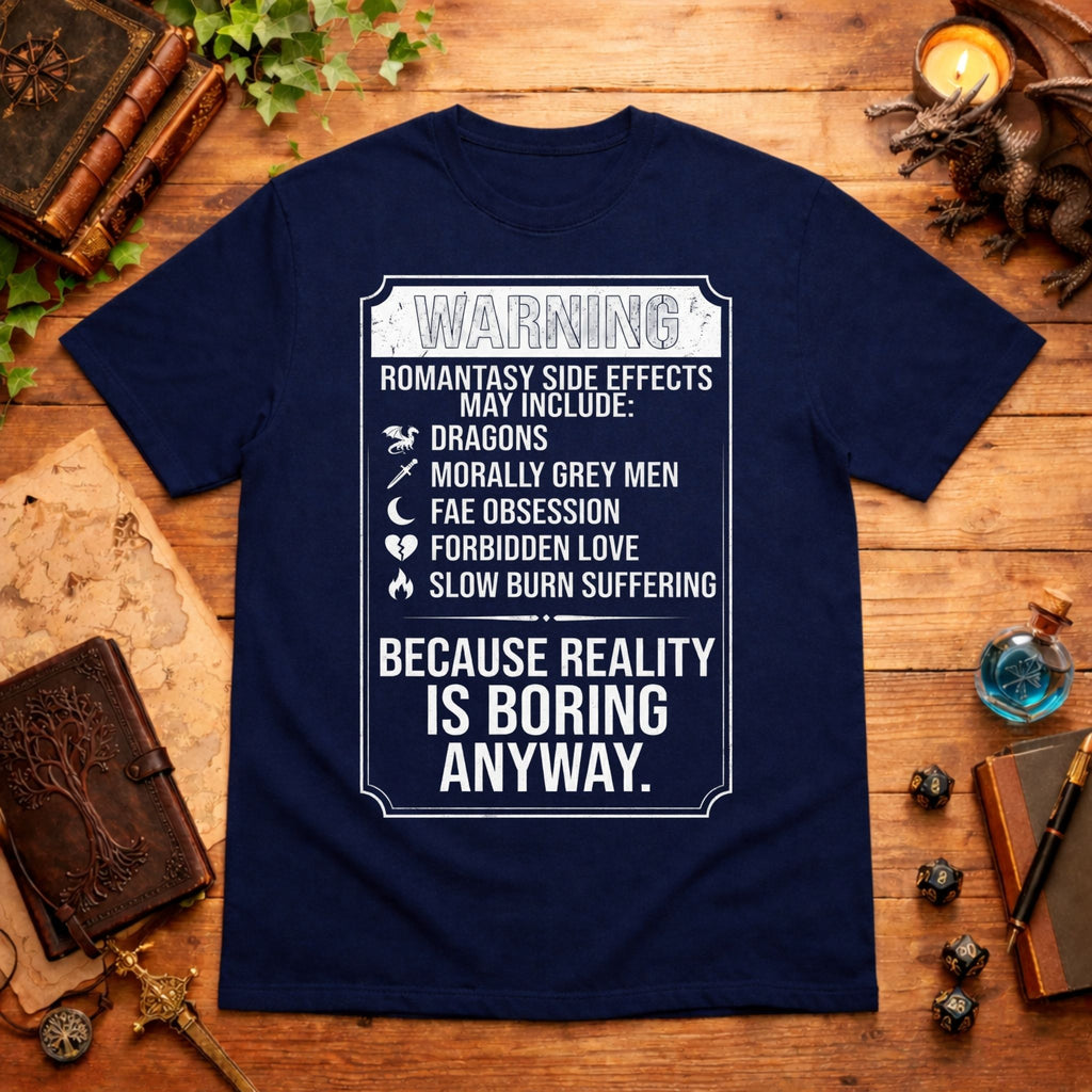 Romantasy Side Effects Warning T-Shirt