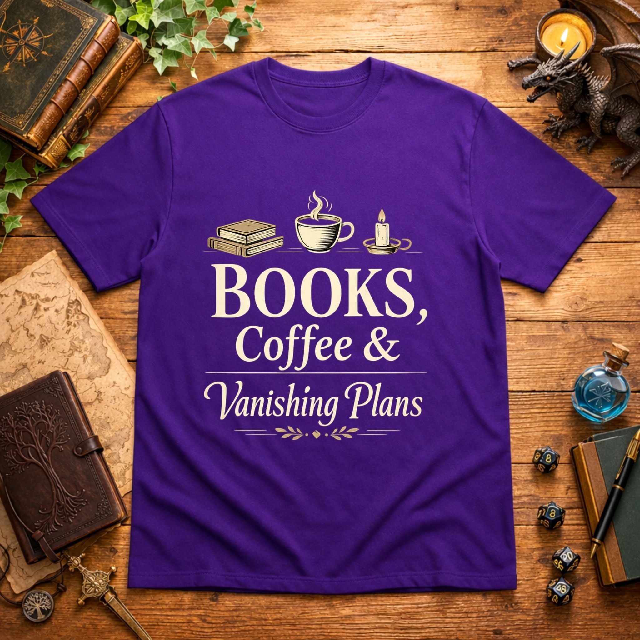 Books, Coffee & Vanishing Plans T-Shirt