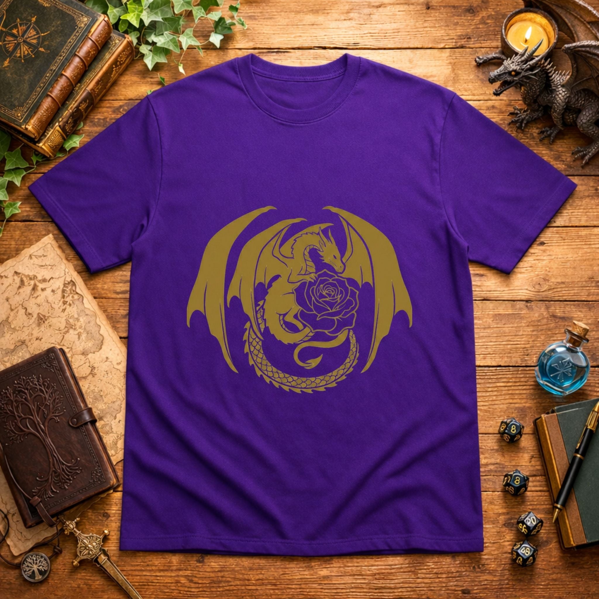 Golden Dragon Rose T‑Shirt
