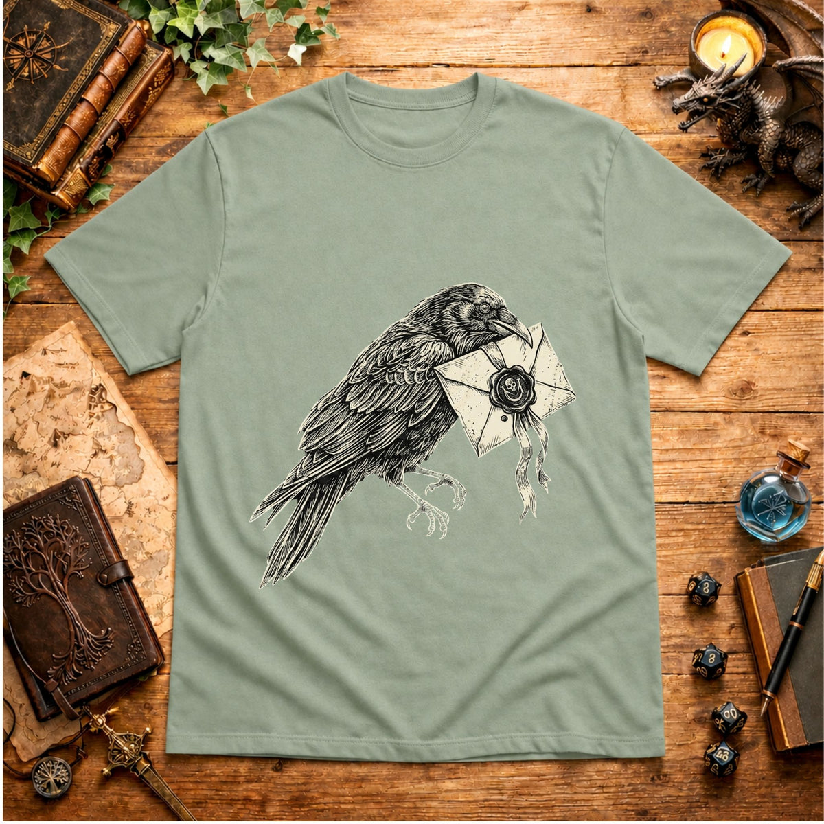 Raven with Sealed Letter T-Shirt