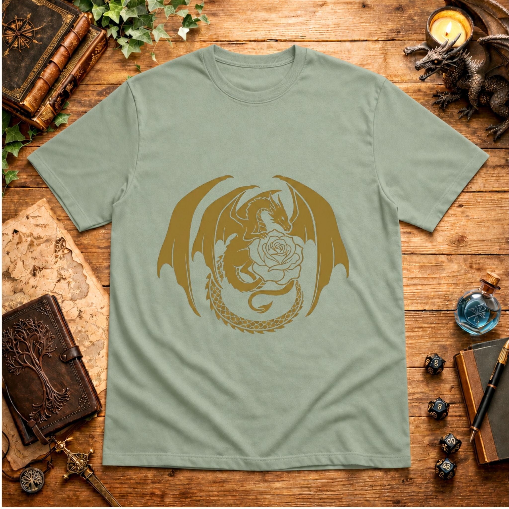 Golden Dragon Rose T‑Shirt