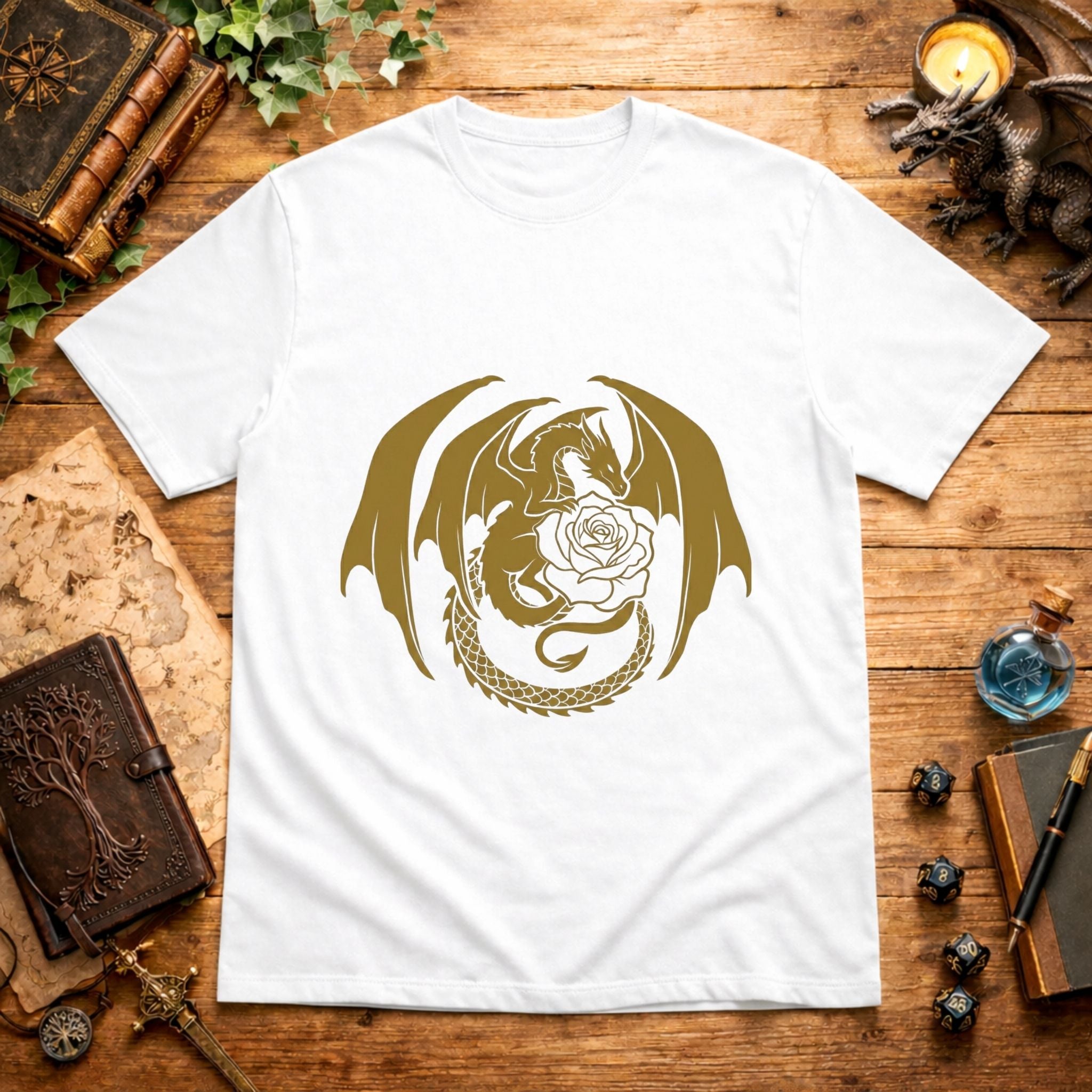 Golden Dragon Rose T‑Shirt